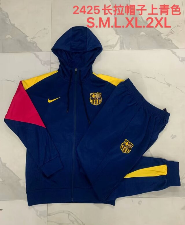 AAA Quality Barcelona 24/25 Hoodie Tracksuit - Navy Blue/Red/Yel